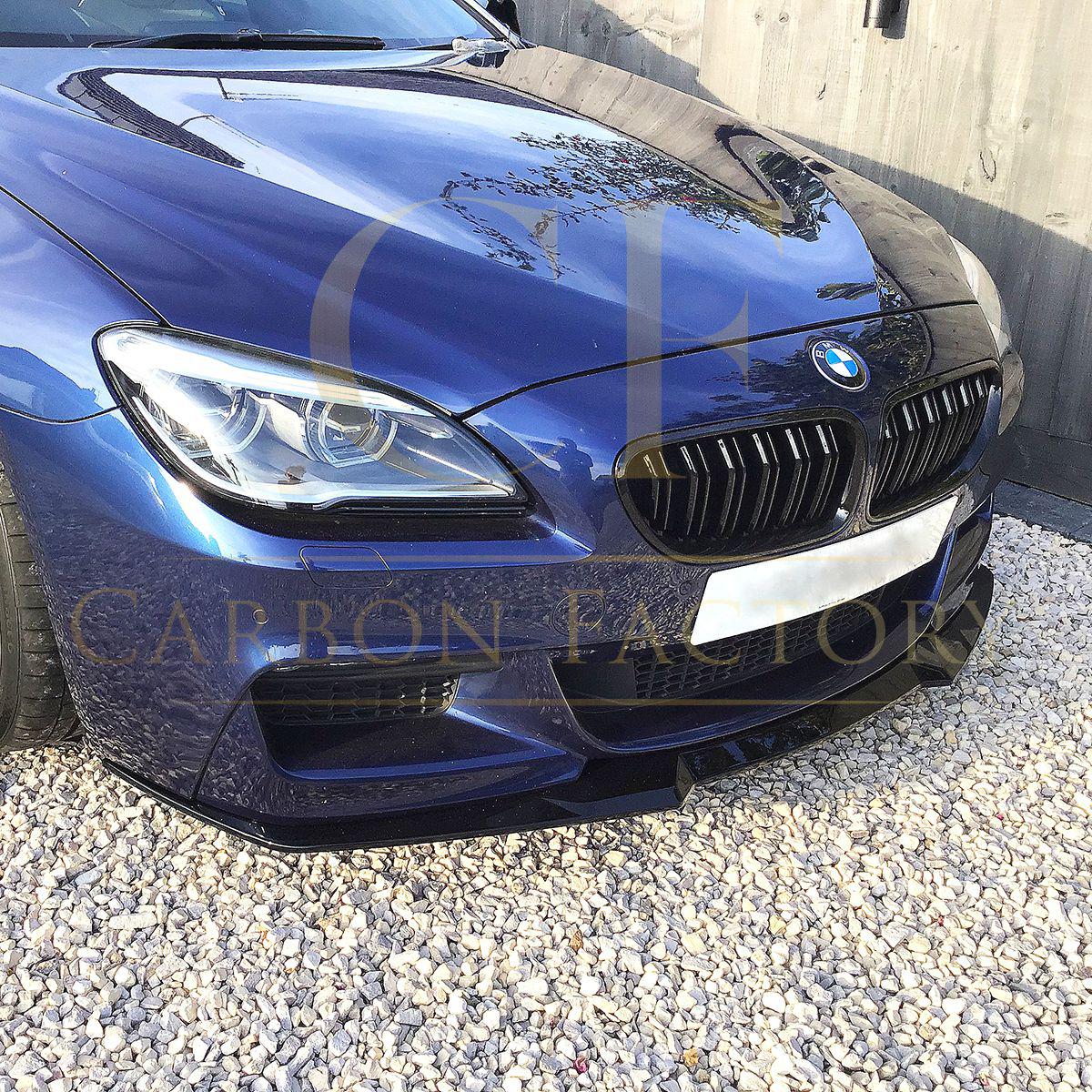 V Style Gloss Black Front Splitter for BMW 6 Series F06 F12 F13 M Sport 11-18 - Carbon Factory