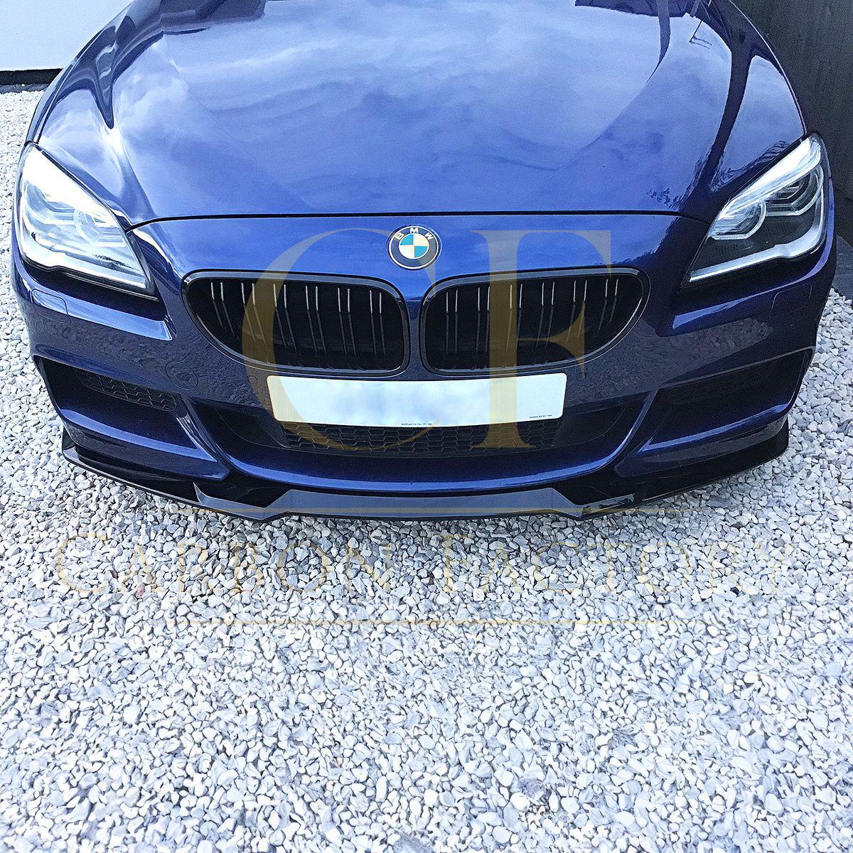 V Style Gloss Black Front Splitter for BMW 6 Series F06 F12 F13 M Sport 11-18 - Carbon Factory