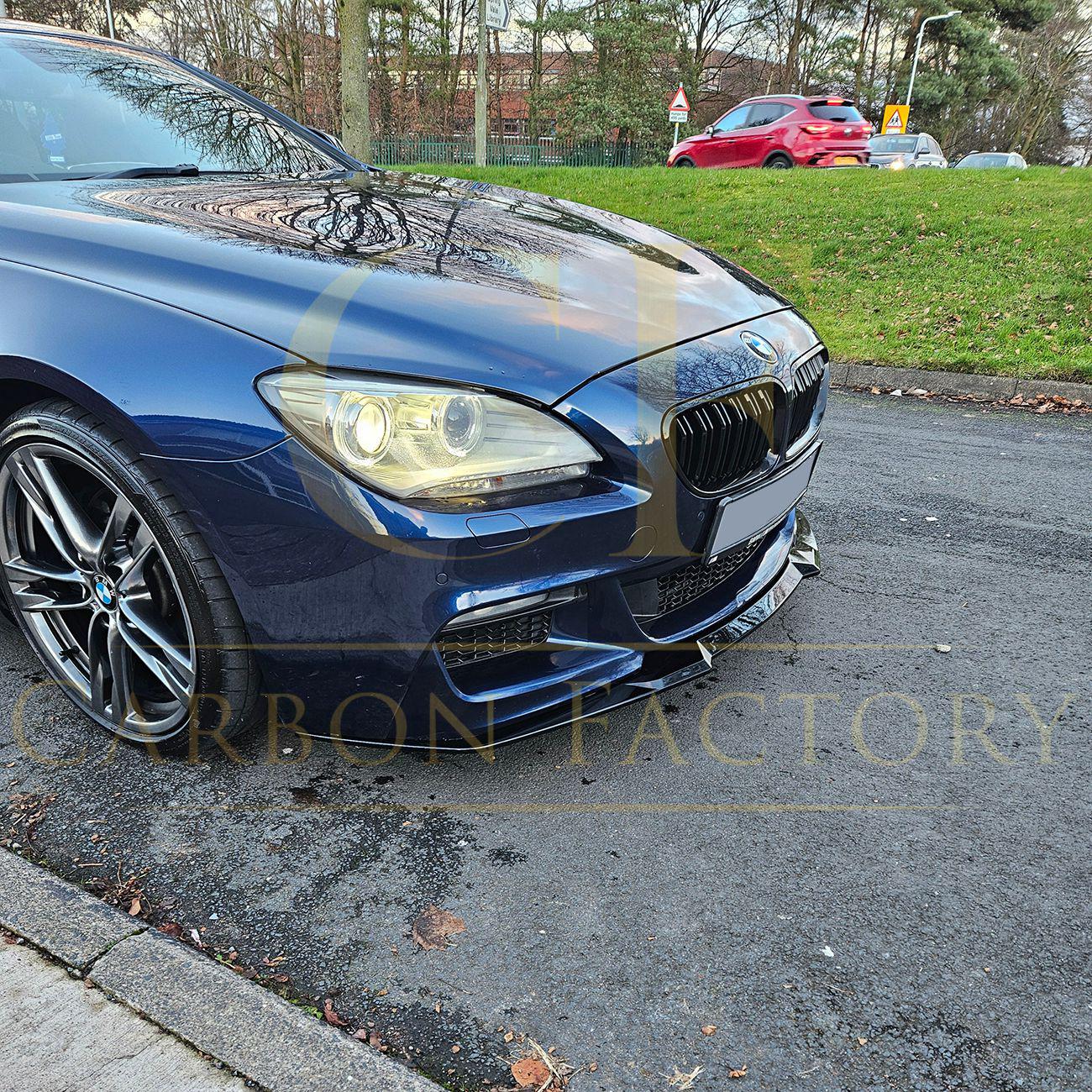 V Style Gloss Black Front Splitter for BMW 6 Series F06 F12 F13 M Sport 11-18 - Carbon Factory