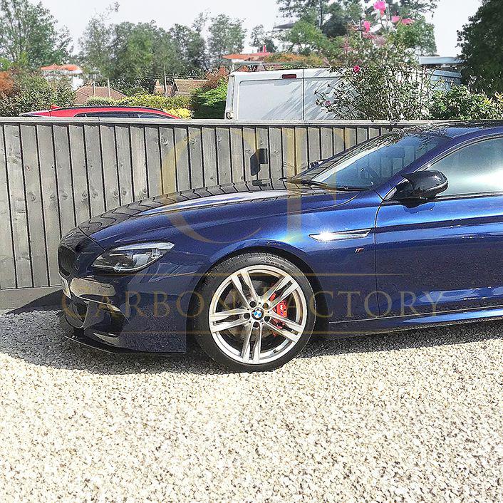 V Style Gloss Black Front Splitter for BMW 6 Series F06 F12 F13 M Sport 11-18 - Carbon Factory
