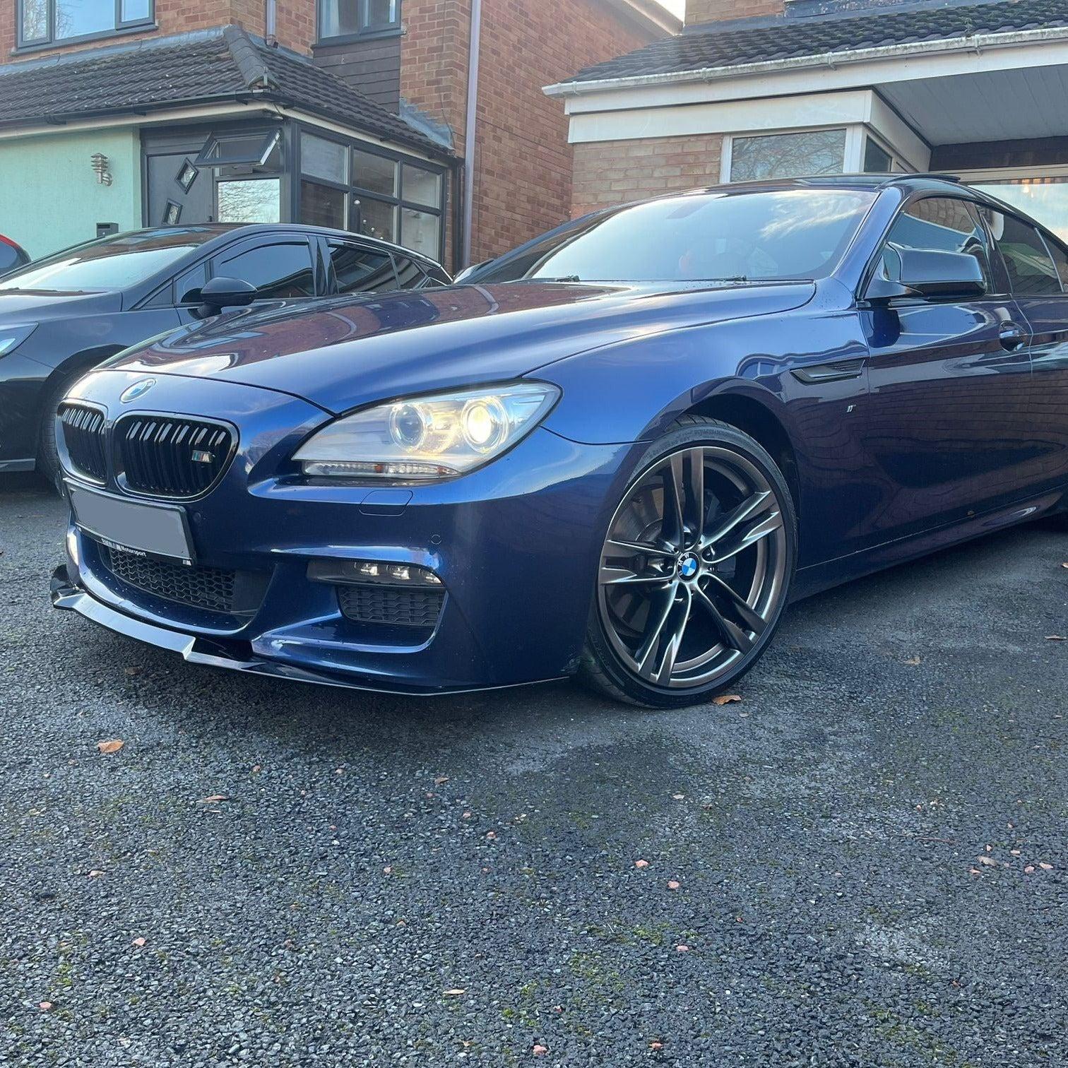 V Style Gloss Black Front Splitter for BMW 6 Series F06 F12 F13 M Sport 11-18 - Carbon Factory