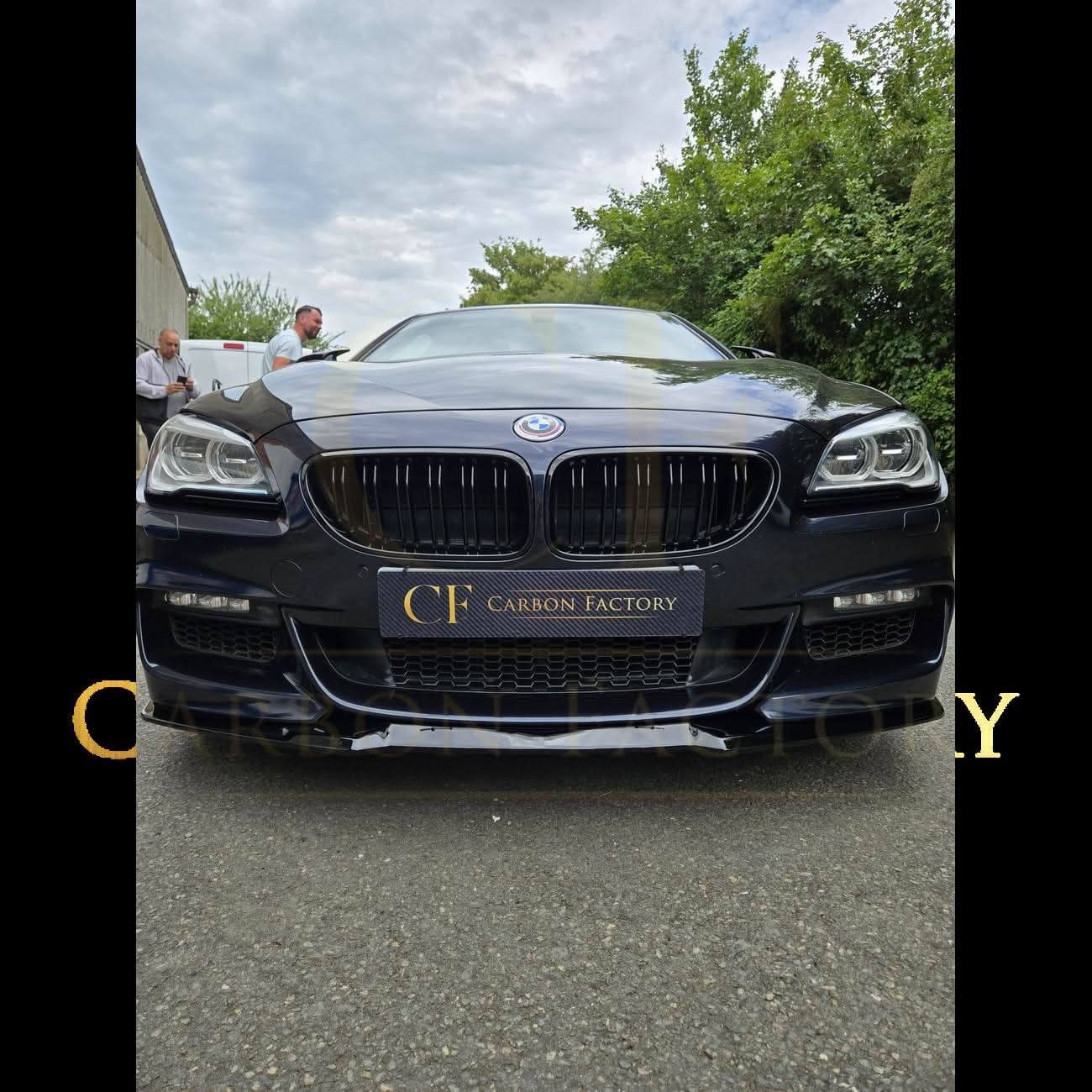 V Style Gloss Black Front Splitter for BMW 6 Series F06 F12 F13 M Sport 11-18 - Carbon Factory