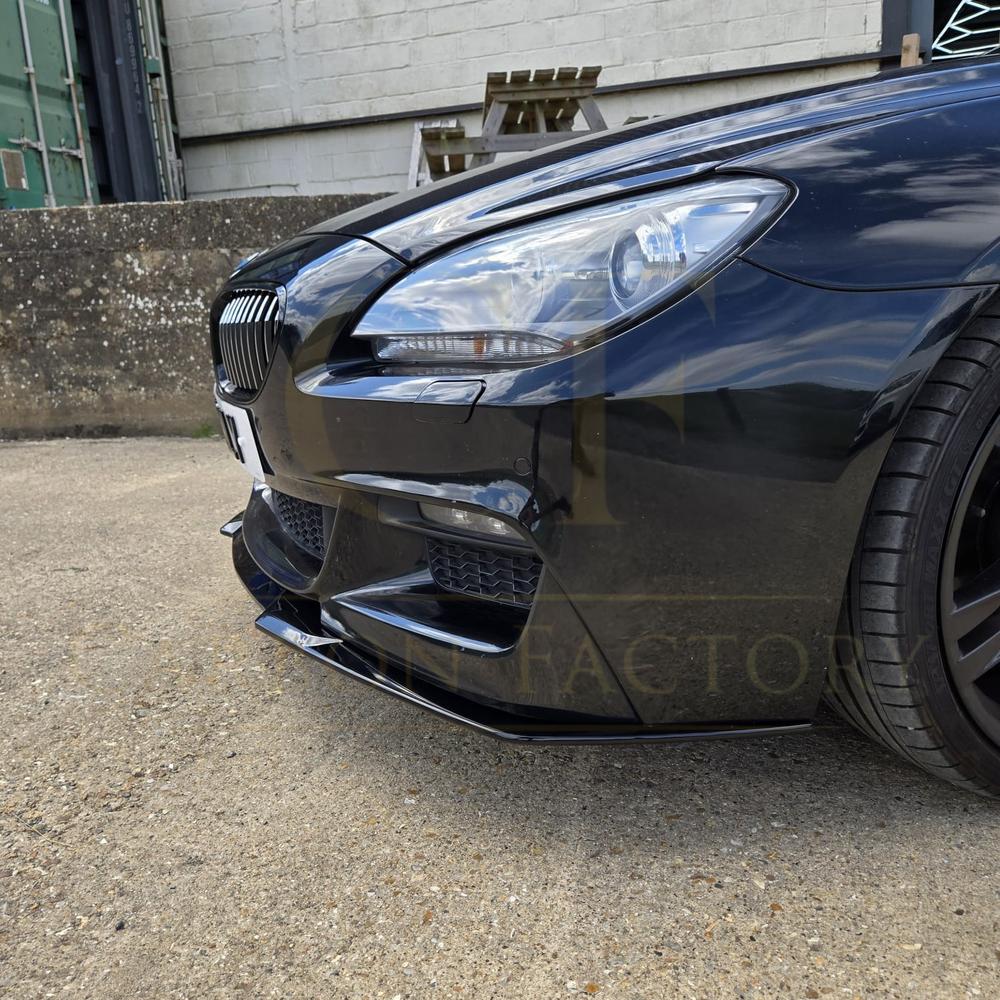 V Style Gloss Black Front Splitter for BMW 6 Series F06 F12 F13 M Sport 11-18 - Carbon Factory