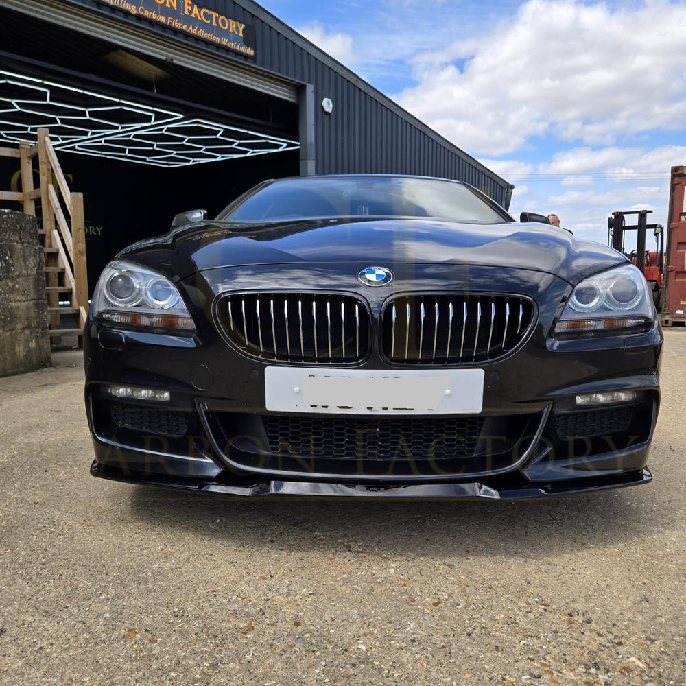V Style Gloss Black Front Splitter for BMW 6 Series F06 F12 F13 M Sport 11-18 - Carbon Factory