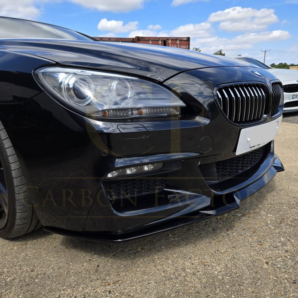 V Style Gloss Black Front Splitter for BMW 6 Series F06 F12 F13 M Sport 11-18 - Carbon Factory