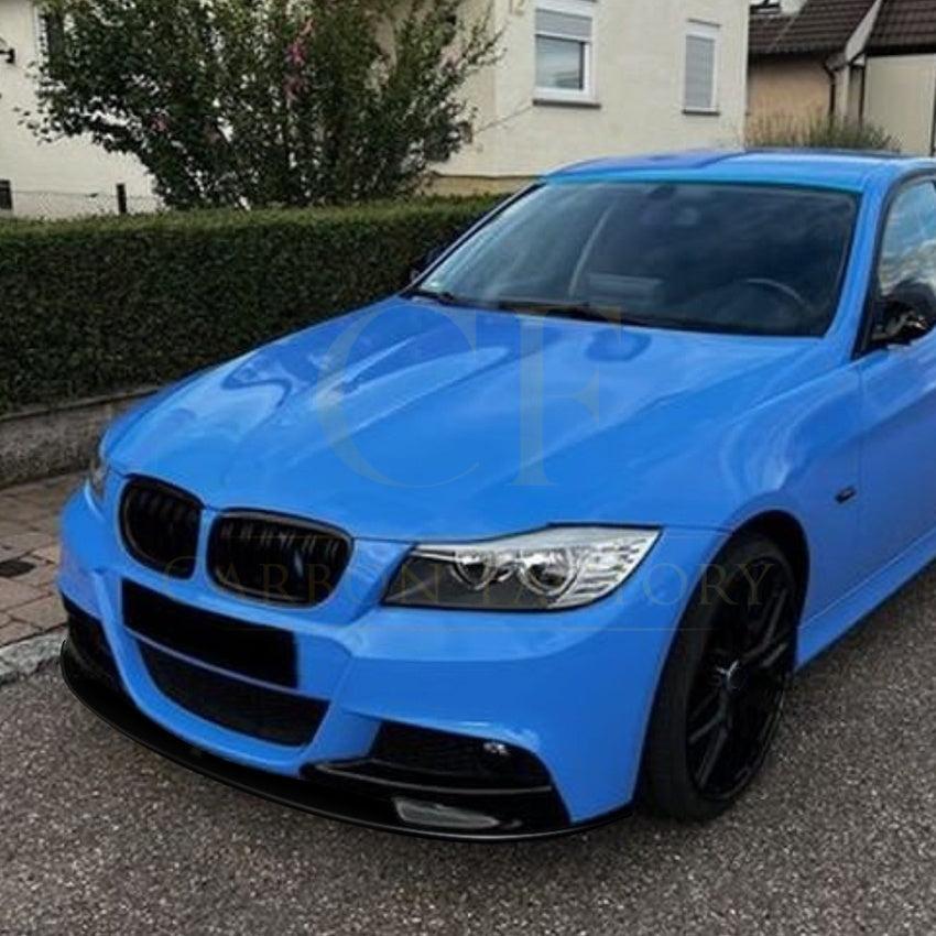 V Style Gloss Black Front Splitter for BMW E90 3 Series LCI 09-12 - Carbon Factory