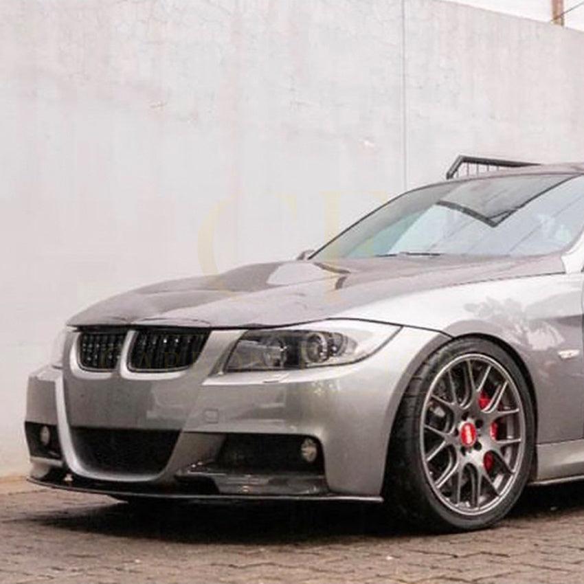 V Style Gloss Black Front Splitter for BMW E90 3 Series Pre-LCI 05-08 - Carbon Factory