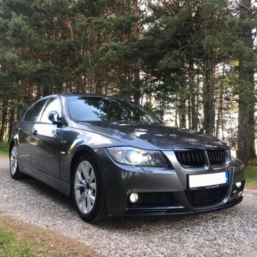V Style Gloss Black Front Splitter for BMW E90 3 Series Pre-LCI 05-08 - Carbon Factory