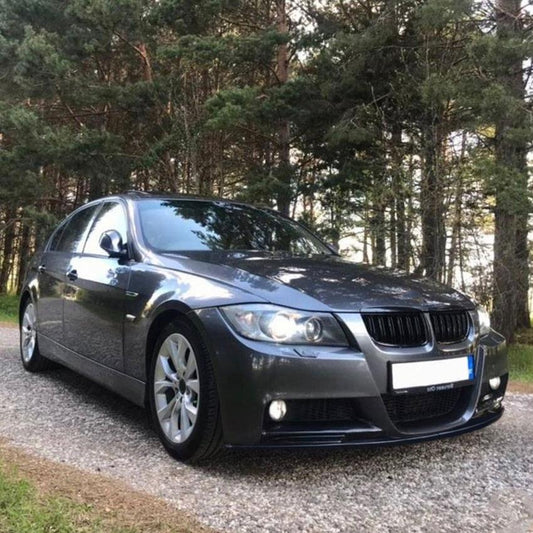 V Style Gloss Black Front Splitter for BMW E90 3 Series Pre-LCI 05-08 - Carbon Factory
