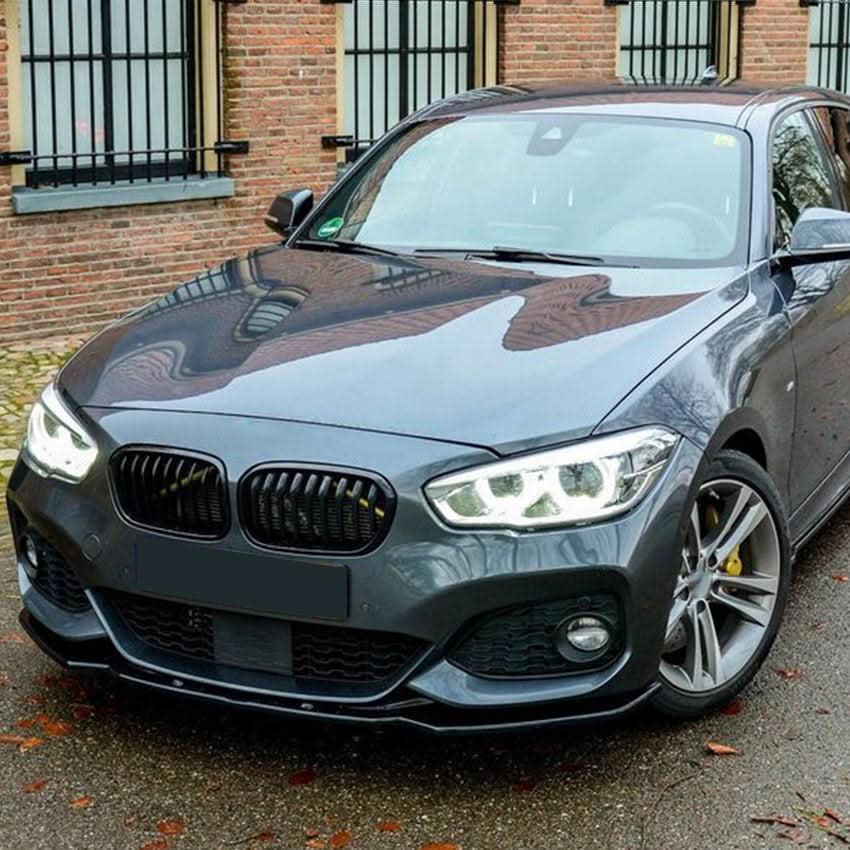 V Style Gloss Black Front Splitter for BMW F20 F21 1 Series LCI M Sport 15-19 - Carbon Factory