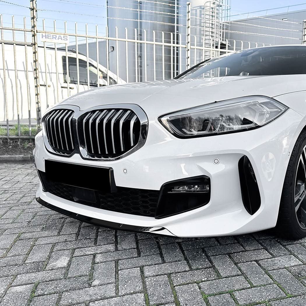 V Style Gloss Black Front Splitter for BMW F40 1 Series 19-24 - Carbon Factory