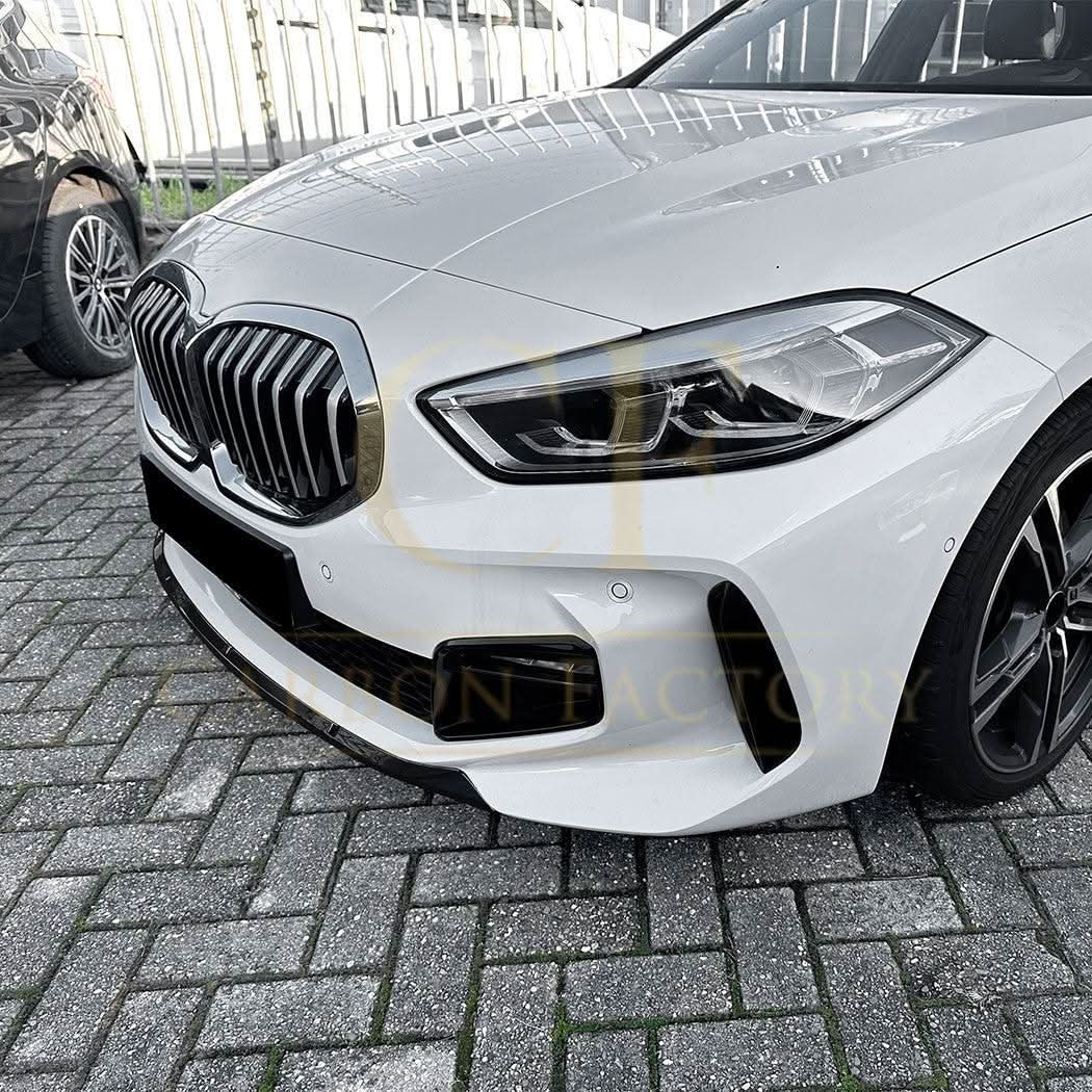 V Style Gloss Black Front Splitter for BMW F40 1 Series 19-24 - Carbon Factory