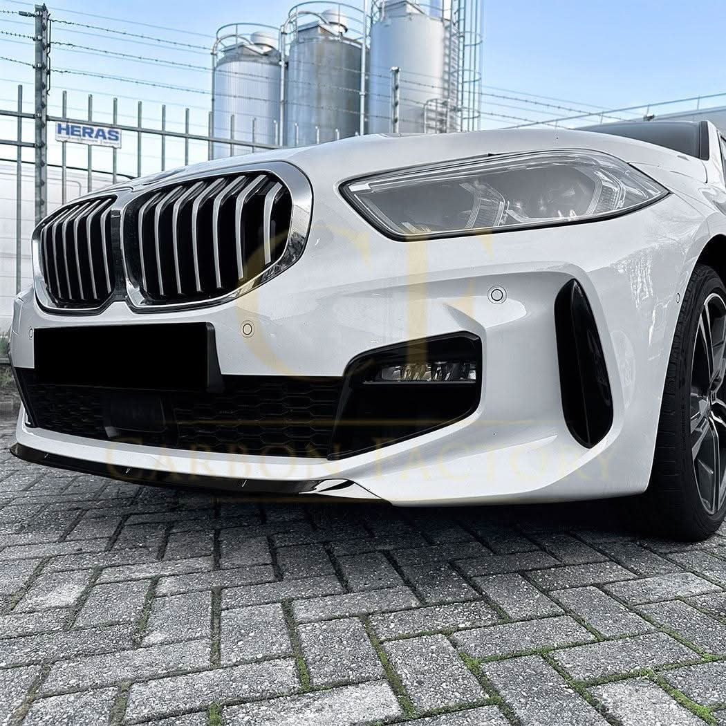 V Style Gloss Black Front Splitter for BMW F40 1 Series 19-24 - Carbon Factory