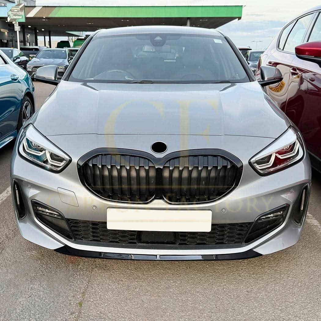 V Style Gloss Black Front Splitter for BMW F40 1 Series 19-24 - Carbon Factory