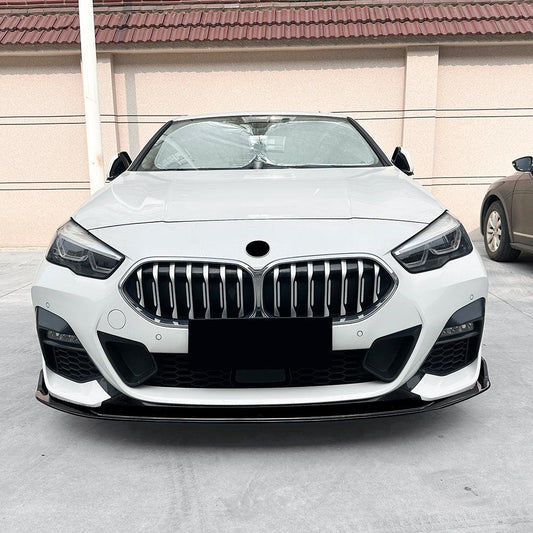 V Style Gloss Black Front Splitter for BMW F44 2 Series 4 Door 20-Present - Carbon Factory