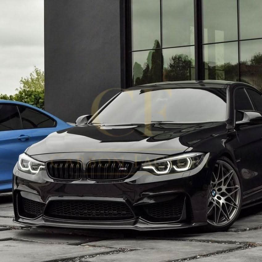 V Style Gloss Black Front Splitter for BMW F80 M3 F82 F83 M4 14-20 - Carbon Factory