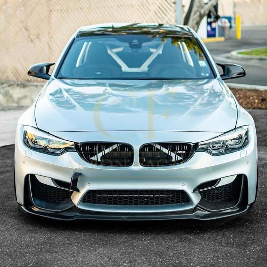 V Style Gloss Black Front Splitter for BMW F80 M3 F82 F83 M4 14-20 - Carbon Factory