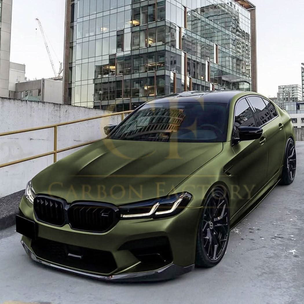 V Style Gloss Black Front Splitter for BMW F90 M5 21-24 - Carbon Factory