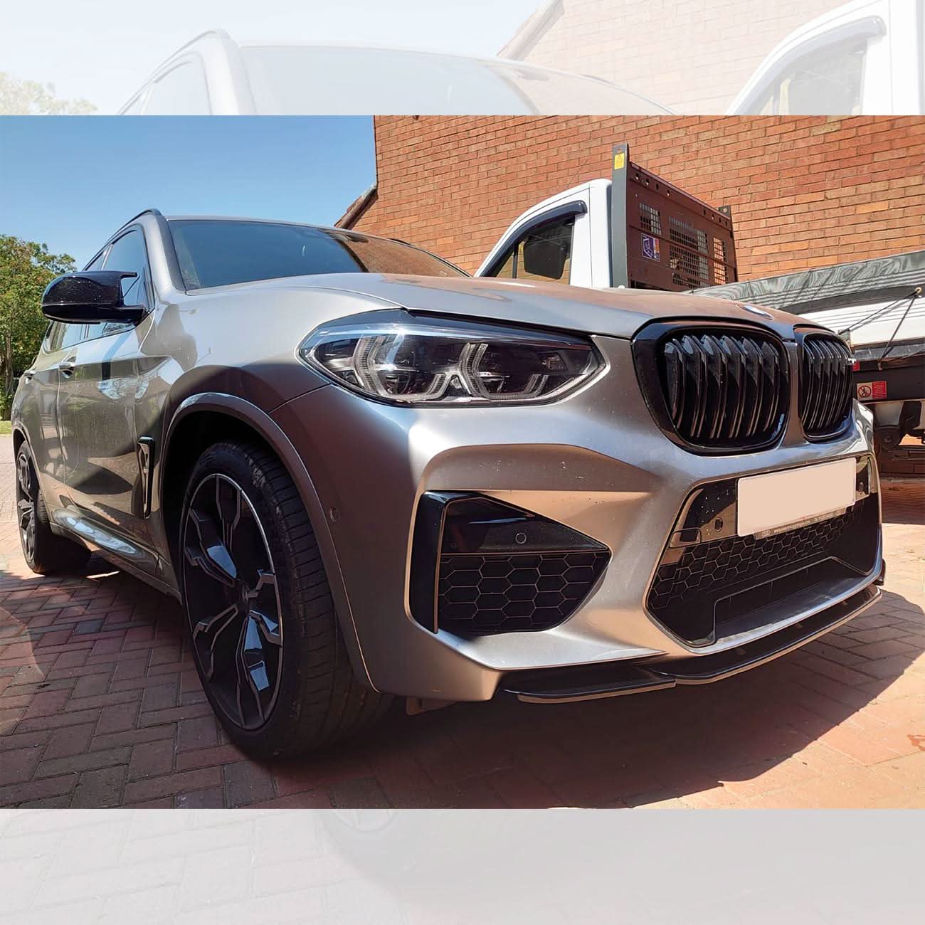V Style Gloss Black Front Splitter for BMW F97 X3M F98 X4M 18-21 - Carbon Factory