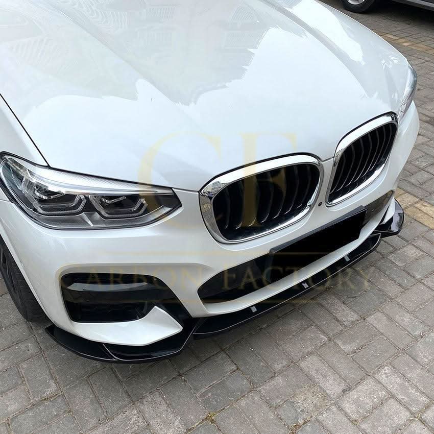 V Style Gloss Black Front Splitter for BMW G01 X3 G02 X4 Pre-LCI 18-21 - Carbon Factory
