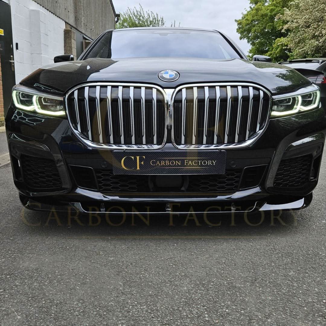 V Style Gloss Black Front Splitter for BMW G11 G12 7 Series LCI 20-23 - Carbon Factory