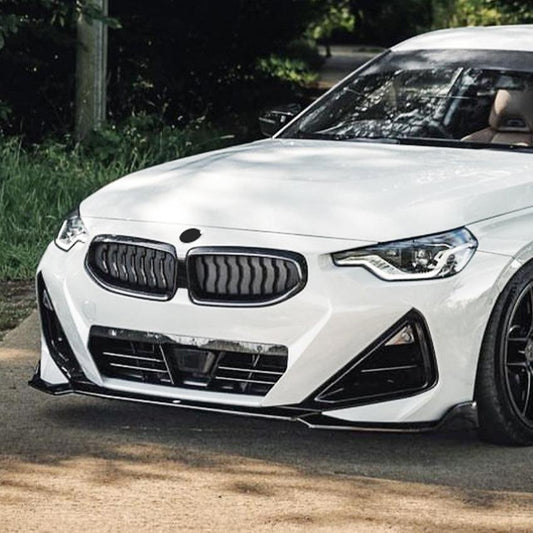 V Style Gloss Black Front Splitter for BMW G42 2 Series Coupe 21-Present - Carbon Factory