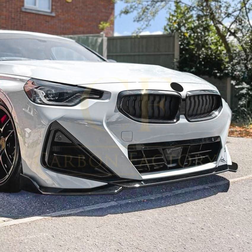 V Style Gloss Black Front Splitter for BMW G42 2 Series Coupe 21-Present - Carbon Factory