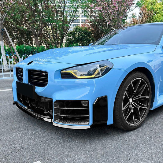 V Style Gloss Black Front Splitter for BMW G87 M2 23-Present - Carbon Factory