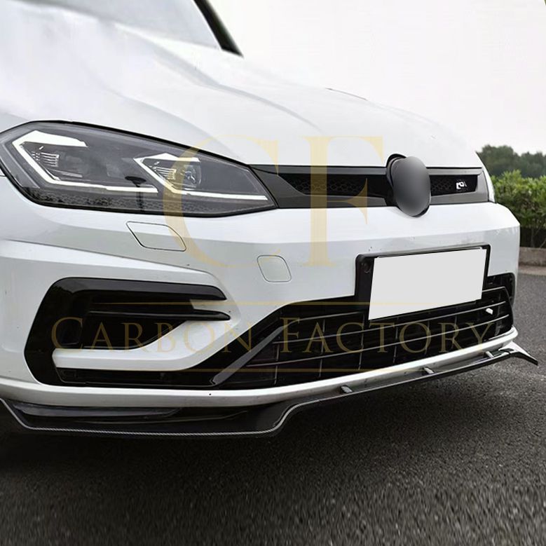 V Style Gloss Black Front Splitter for VW Golf MK7 MK7.5 GTI / R 13-20 - Carbon Factory