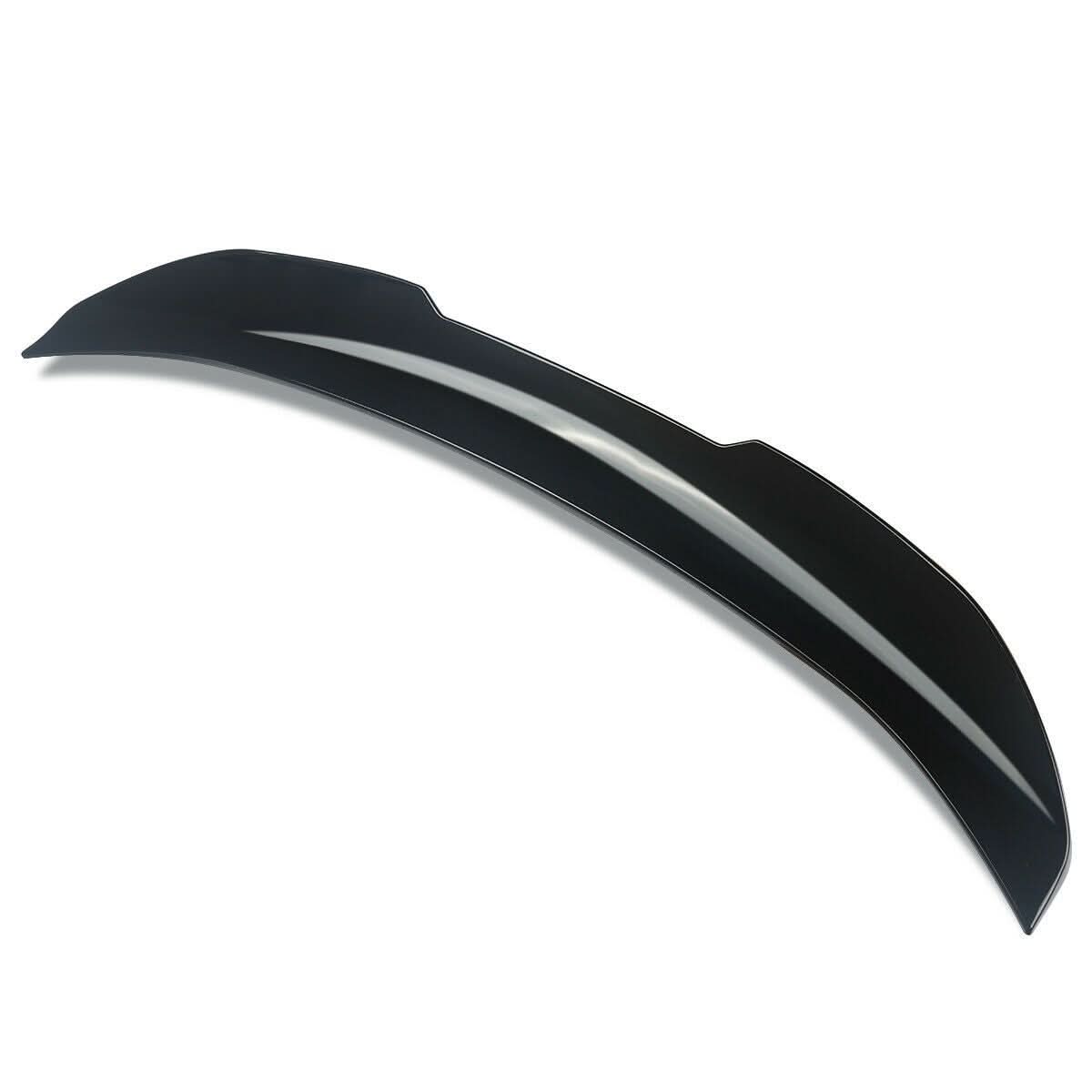 Gloss black PSM style boot spoiler for BMW 3 Series F30 F80 M3 saloon, enhancing sporty appearance and aerodynamics.