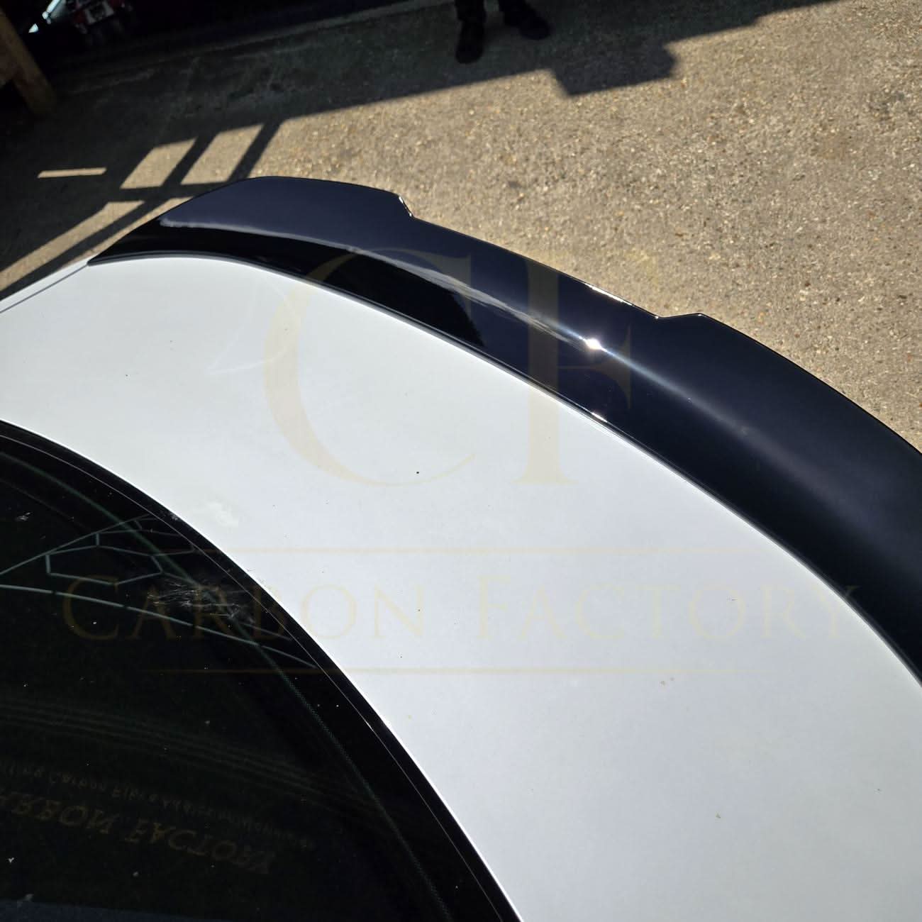 Gloss black PSM style boot spoiler for BMW F22 2 Series F87 M2, enhancing sporty look and aerodynamics.