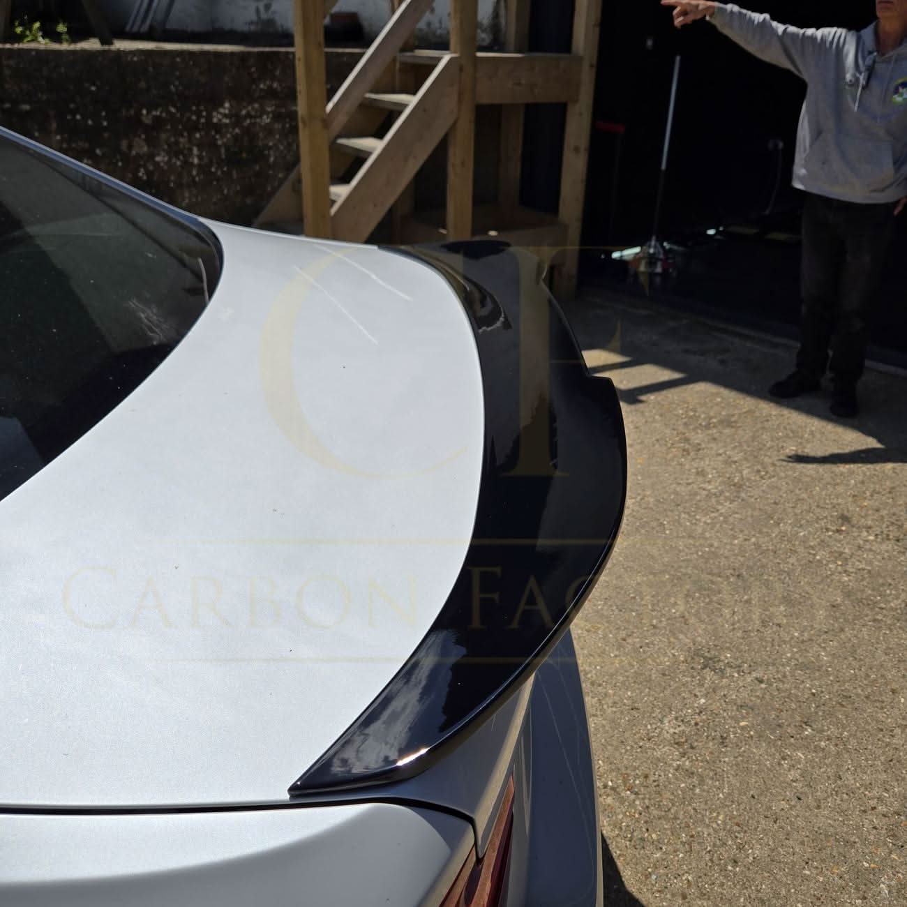 Gloss black PSM style boot spoiler for BMW F22 2 Series and F87 M2, enhances sporty look and aerodynamic performance.