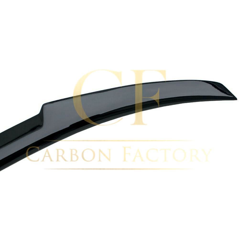 V Style Gloss Black boot spoiler for BMW 4 Series F32 coupe, enhancing sporty look and aerodynamics.