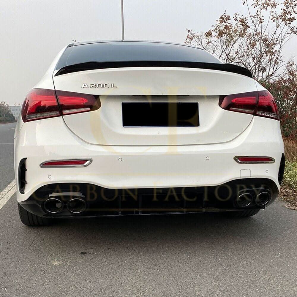 V Style Gloss Black Boot Spoiler for Mercedes Benz W177 A Class Saloon 18-Present - Carbon Factory