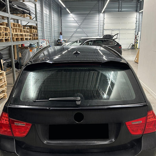V Style Gloss Black Roof Spoiler for BMW E91 Estate 3 Series 05-13 - Carbon Factory