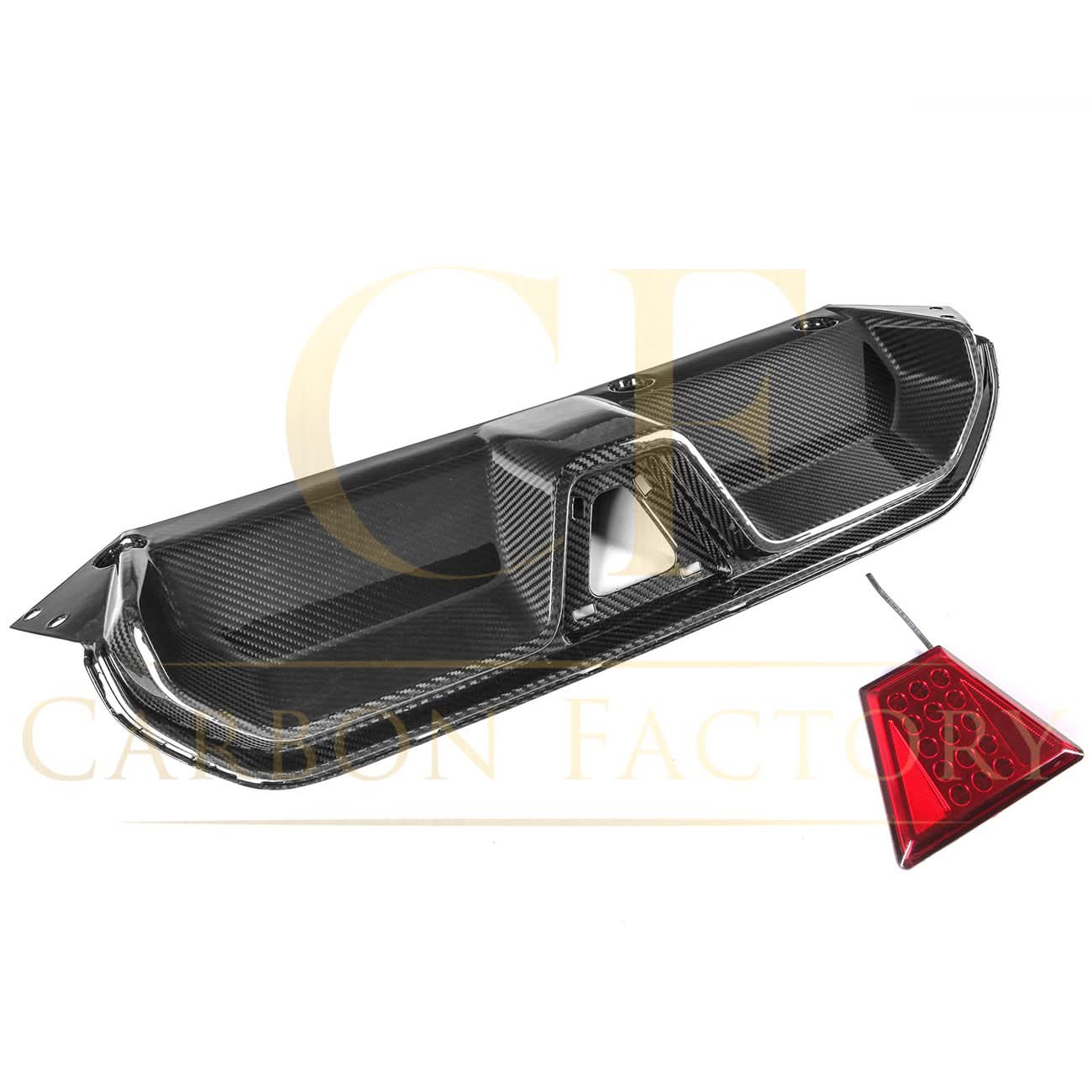 CS Style with LED Pre-Preg Carbon Fibre Rear Diffuser for BMW F90 M5 17-24 - Carbon Factory