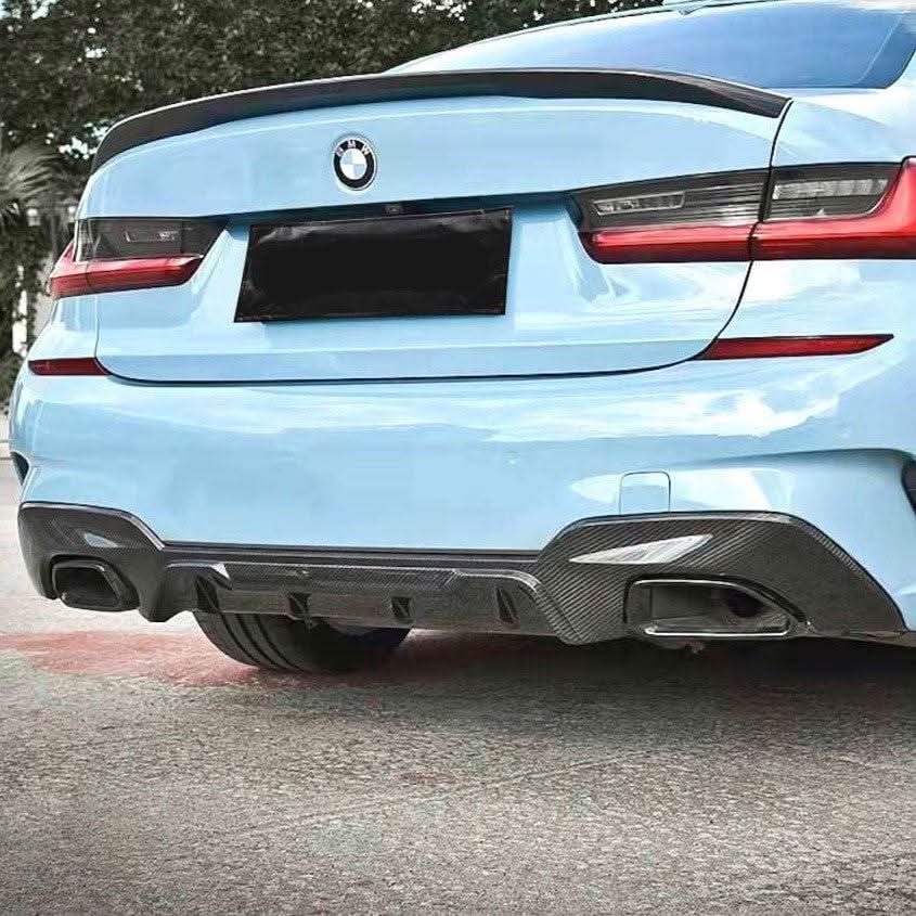MP Style Pre-Preg Carbon Fibre Rear Diffuser for BMW 3 Series G20 G21 Pre-LCI M Sport 19-22 - Carbon Factory