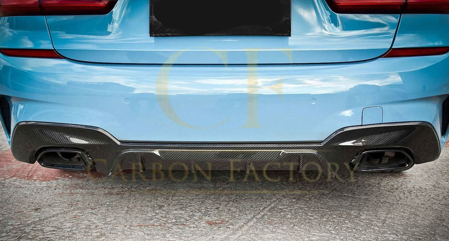 MP Style Pre-Preg Carbon Fibre Rear Diffuser for BMW 3 Series G20 G21 Pre-LCI M Sport 19-22 - Carbon Factory