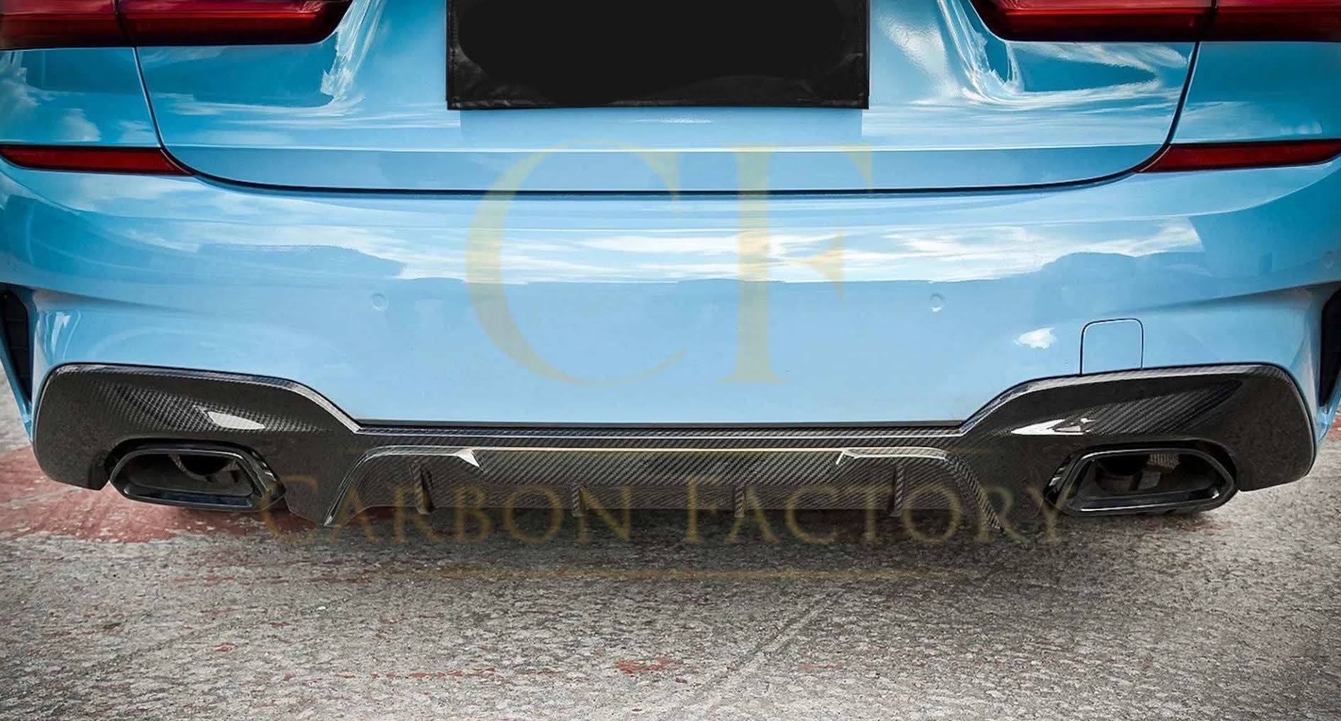 MP Style Pre-Preg Carbon Fibre Rear Diffuser for BMW 3 Series G20 G21 Pre-LCI M Sport 19-22 - Carbon Factory