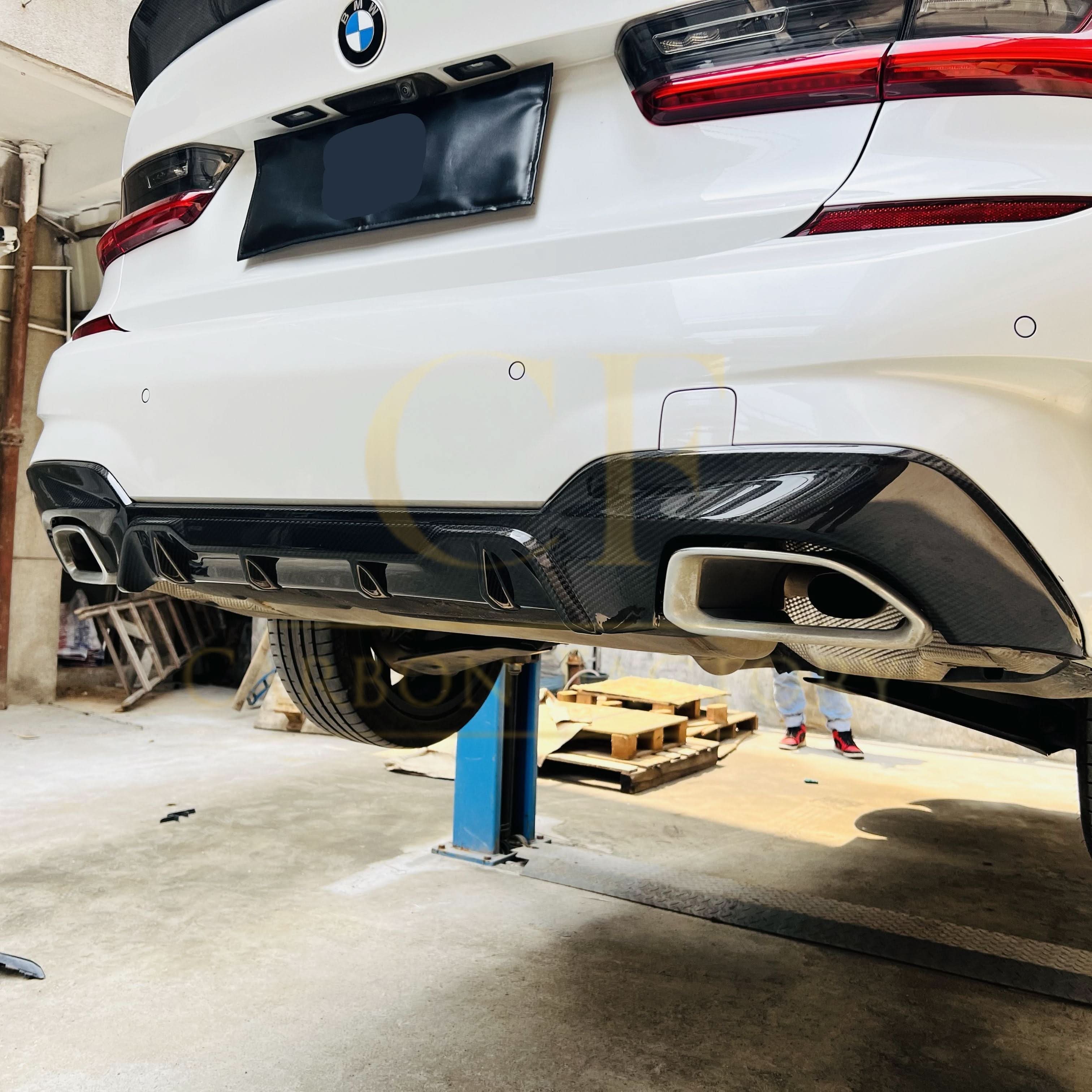 MP Style Pre-Preg Carbon Fibre Rear Diffuser for BMW 3 Series G20 G21 Pre-LCI M Sport 19-22 - Carbon Factory