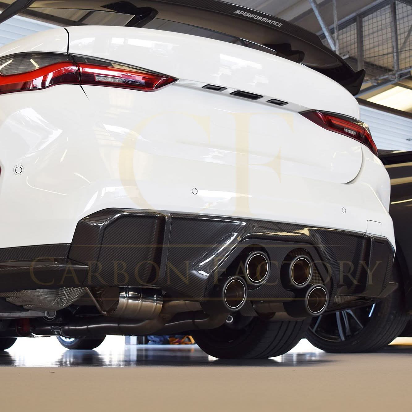 Pre-Preg Carbon Fibre Exhaust Trim for BMW G80 M3 G82 G83 M4 21-Present - Carbon Factory