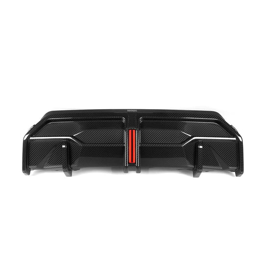 SQ Style with LED Pre-Preg Carbon Fibre Rear Diffuser for BMW 2 Series G42 Coupe 21-Present - Carbon Factory