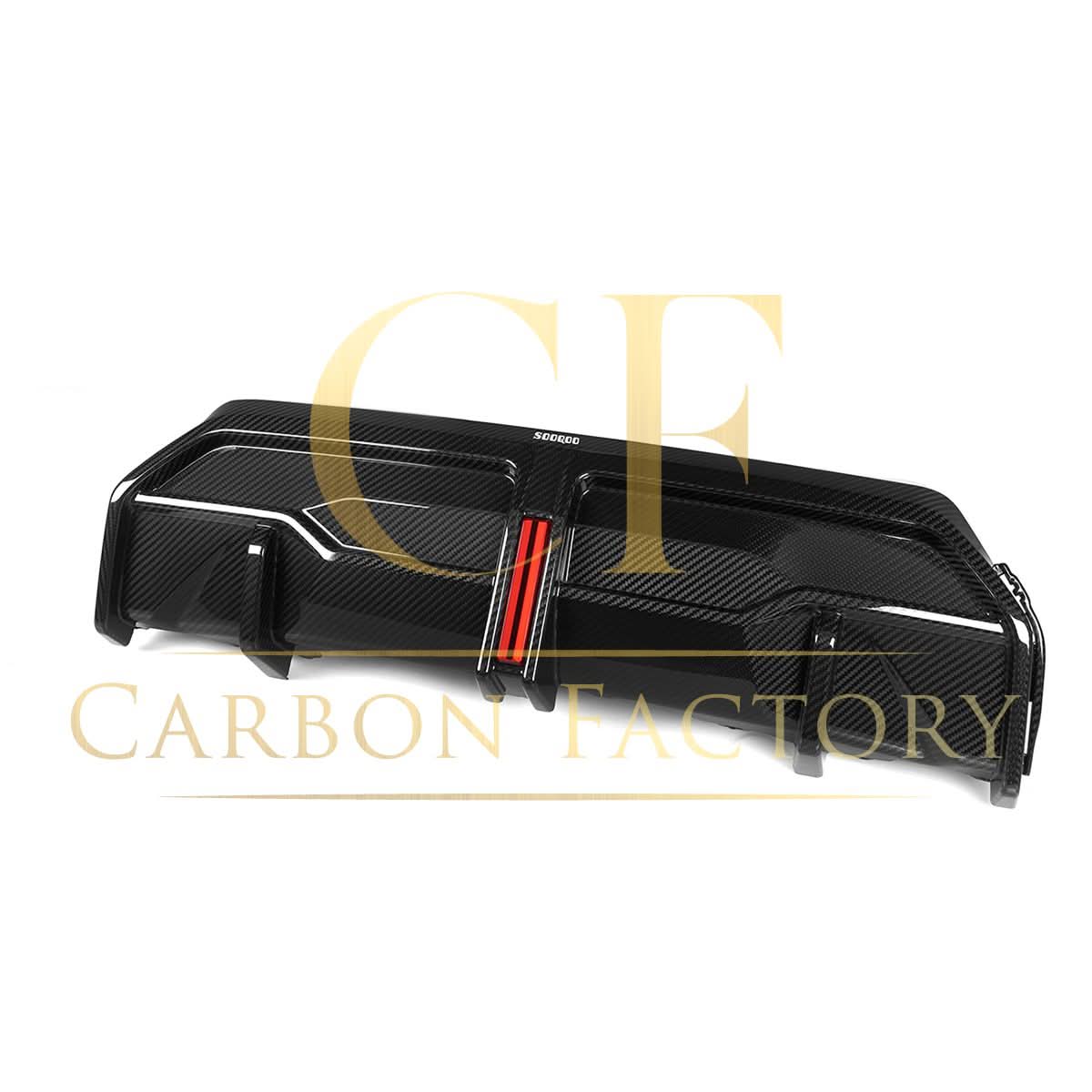 SQ Style with LED Pre-Preg Carbon Fibre Rear Diffuser for BMW 2 Series G42 Coupe 21-Present - Carbon Factory