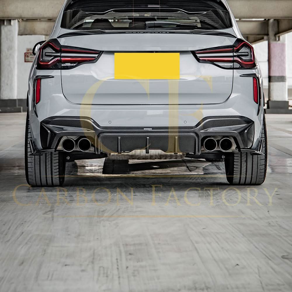 V Style Pre-Preg Carbon Fibre Rear Diffuser for BMW F97 X3M LCI 22-24 - Carbon Factory