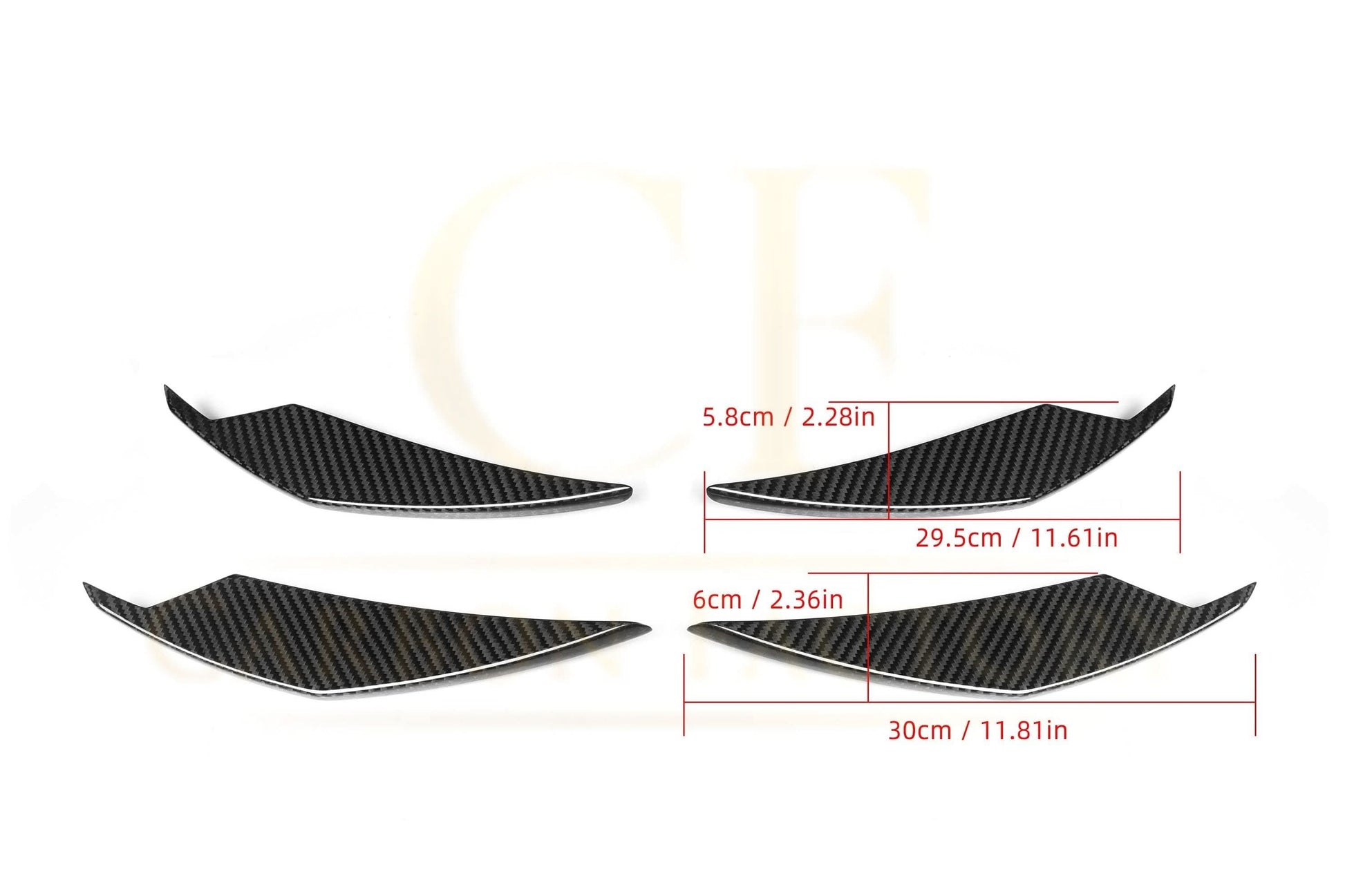 AC Style Pre-Preg Carbon Fibre Front Canards for BMW G80 M3 G82 G83 M4 21-Present - Carbon Factory