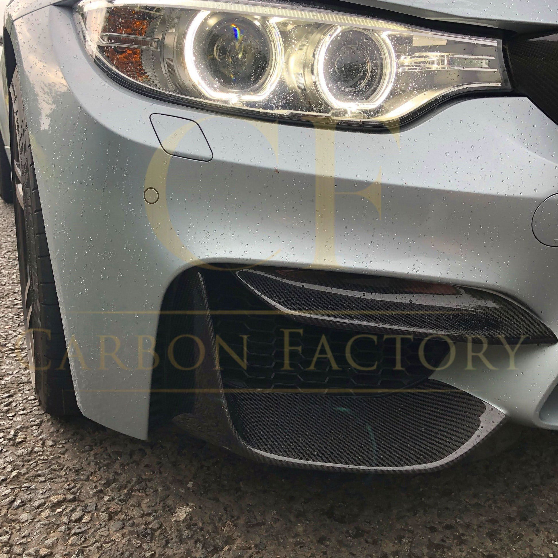 Competition Style Carbon Fibre Front Bumper Trims for BMW F80 M3 F82 F83 M4 14-20 - Carbon Factory