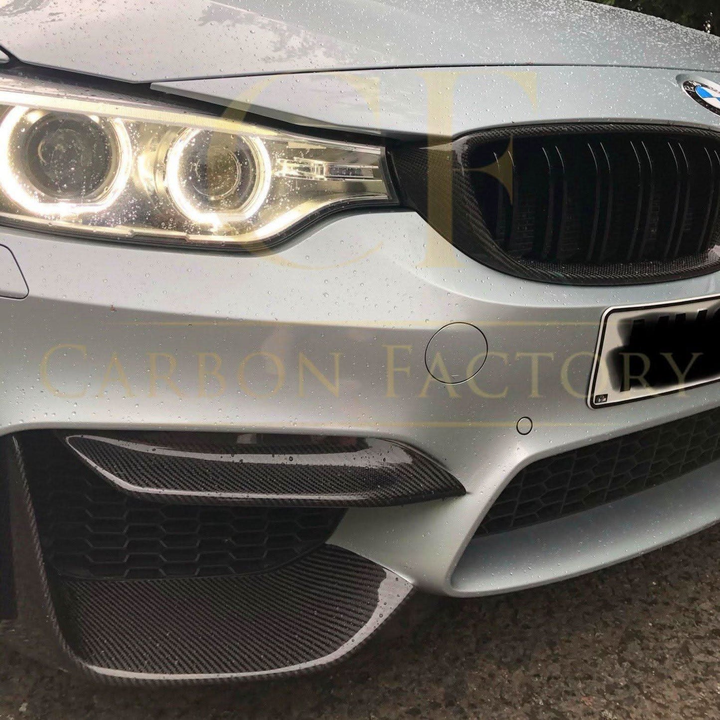 Competition Style Carbon Fibre Front Bumper Trims for BMW F80 M3 F82 F83 M4 14-20 - Carbon Factory
