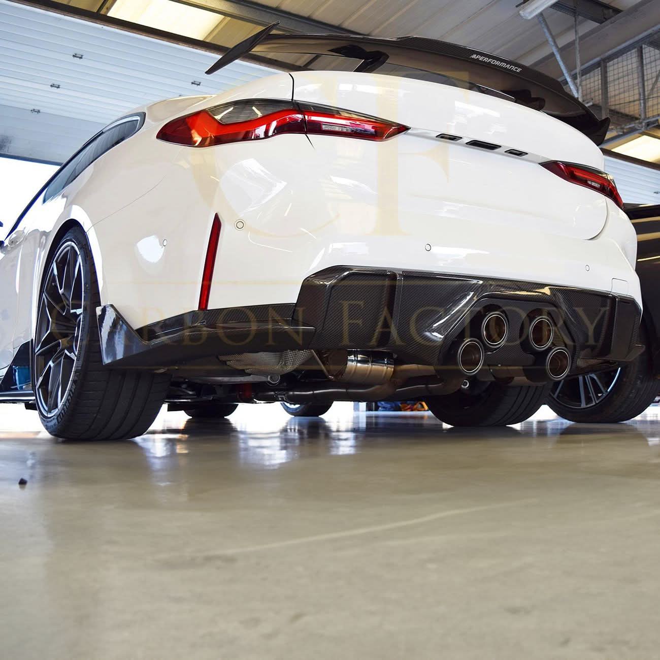 MP Style Pre-Preg Carbon Fibre Rear Bumper Spats for BMW G80 G81 M3 21-Present - Carbon Factory