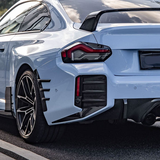 MP Style Pre-Preg Carbon Fibre Rear Bumper Trims for BMW G87 M2 23-Present - Carbon Factory