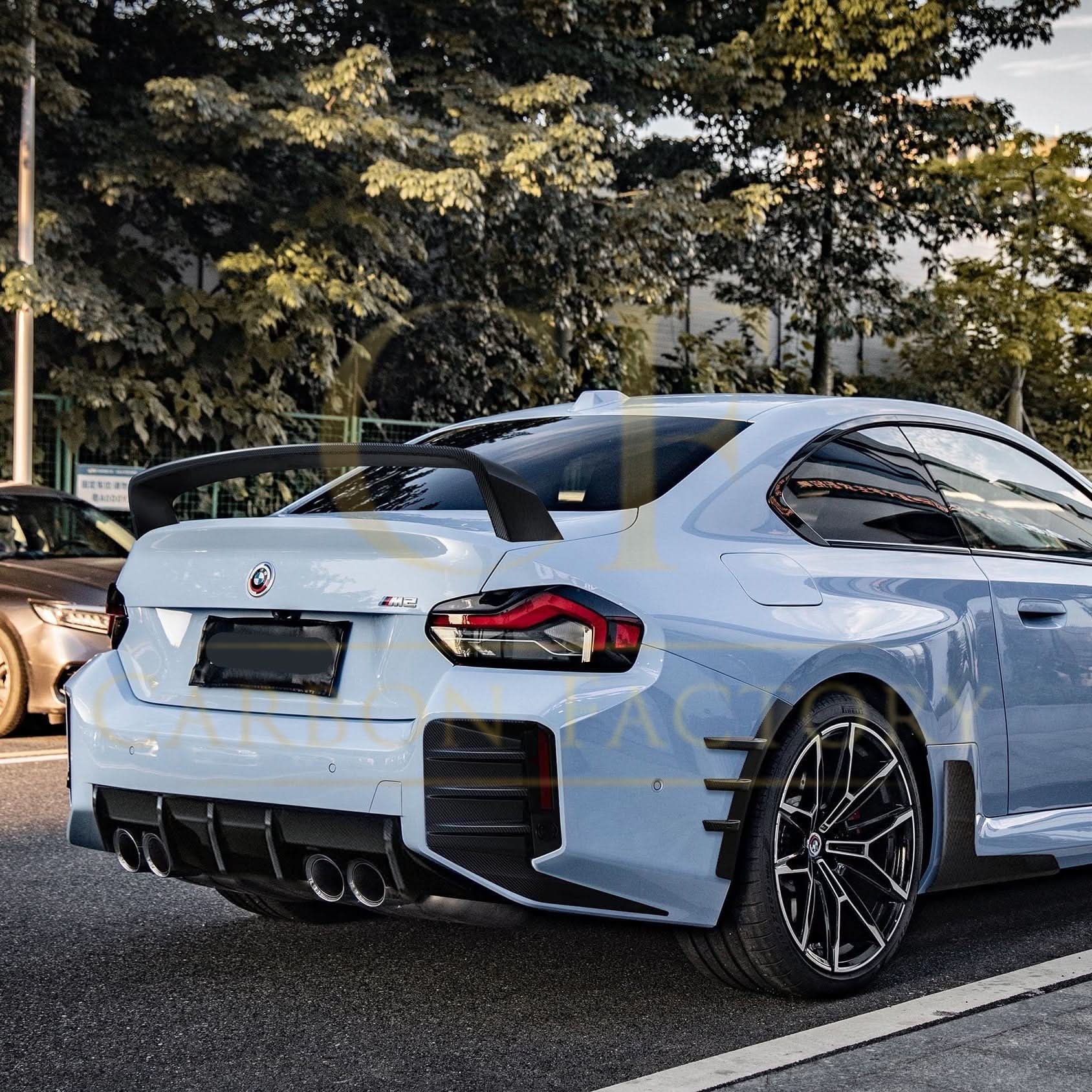 MP Style Pre-Preg Carbon Fibre Rear Bumper Trims for BMW G87 M2 23-Present - Carbon Factory